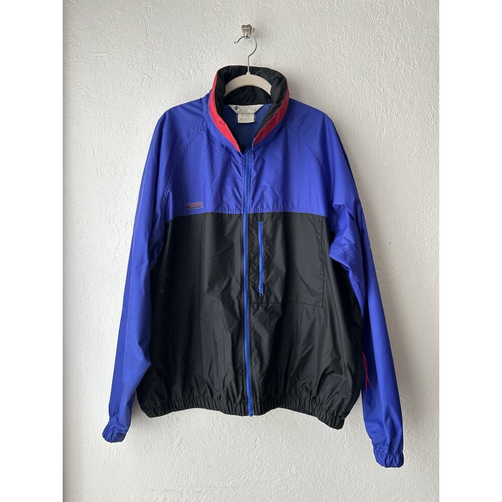 Columbia Windbreaker Jacket Mens XL Hooded Nylon Colorblock Vtg 90’s